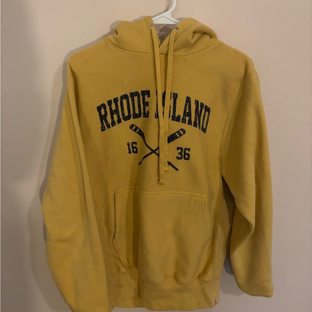 Rhode Island yellow sweatshirt from the beach